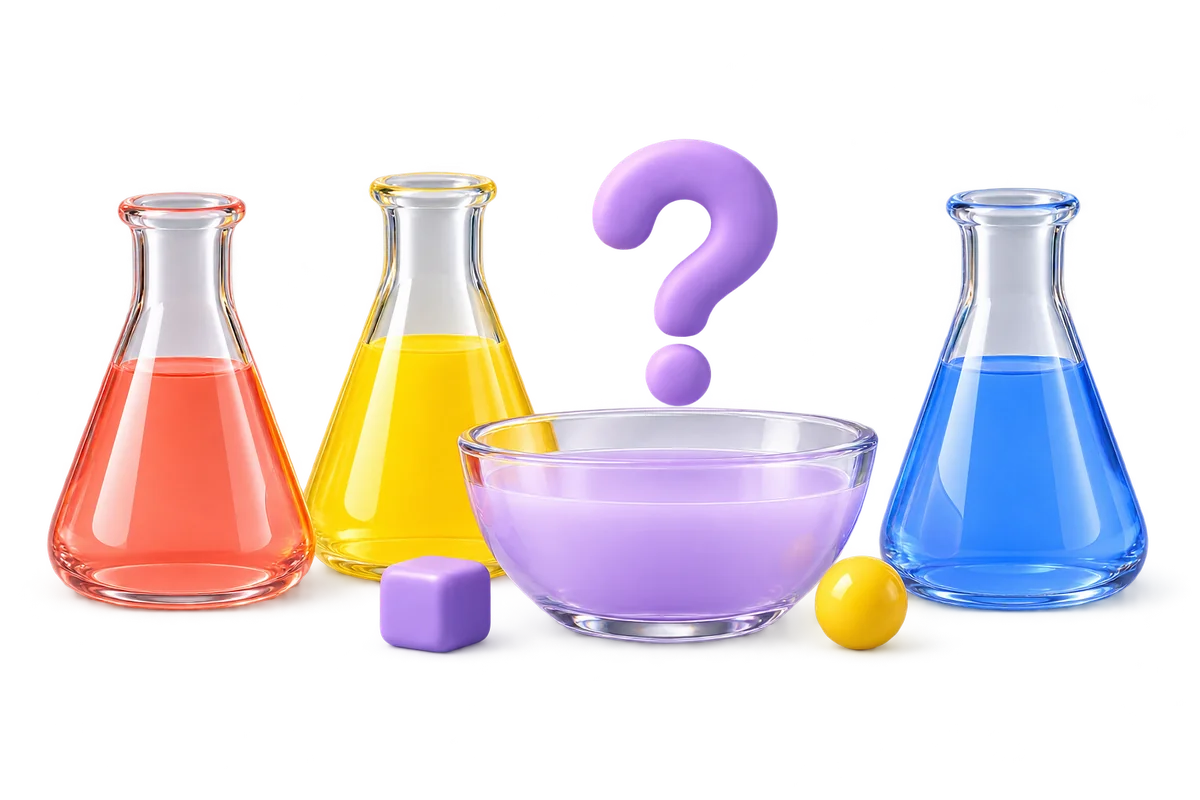 Колбы с красками и чаша Color Lab